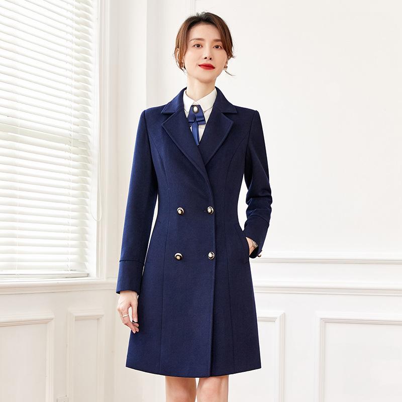 ・素材: ウール、スパンデックス・カラー: ダークブルー、ブラック・サイズ: S, M, L, XL, XXL, XXXL・袖丈: 長袖・スタイル: OL・スカート丈: ミディアム