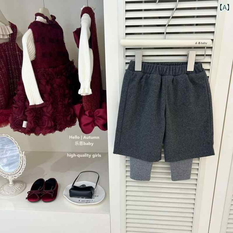 子供服 ニット カーディガン パンツ 上下セット 女の子 2点セット 秋冬 厚手 蝶結び グレー 80cm 90cm 100cm 110cm 120cm 130cm