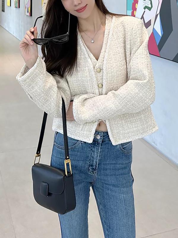 ジャケット レディース 羊毛 ツイード ノーカラー セットアップ 通勤 エレガント ベージュ アウター ベスト