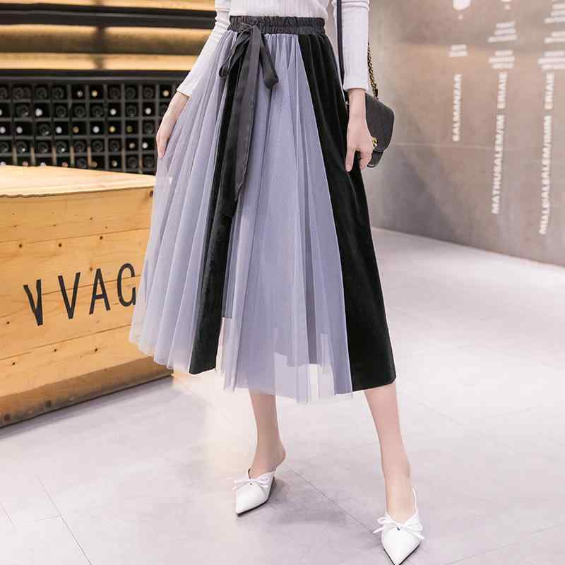 ・柄: プリント・製法: 拼贴/拼接・主な素材: 桑蚕丝・スカート型: Aライン・スカート丈: ミモレ丈・カラー: 黒灰色・サイズ: フリーサイズ・スタイル: スウィート、ガーリー・素材割合: 90%-95%・スカート種類: スカート