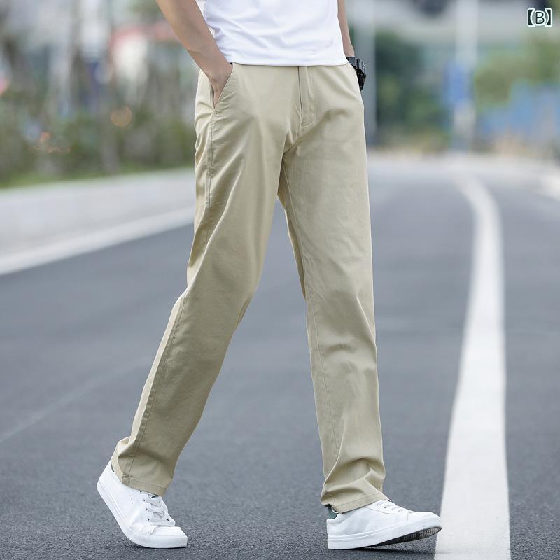 シャドーテールのロングパンツ メンズ カジュアルパンツ 綿 ストレート ゆったり 薄手 通気性 ブラック 大きいサイズ 形状安定 長パンツ オールシーズン 普段着 アウトドア｜アングル3