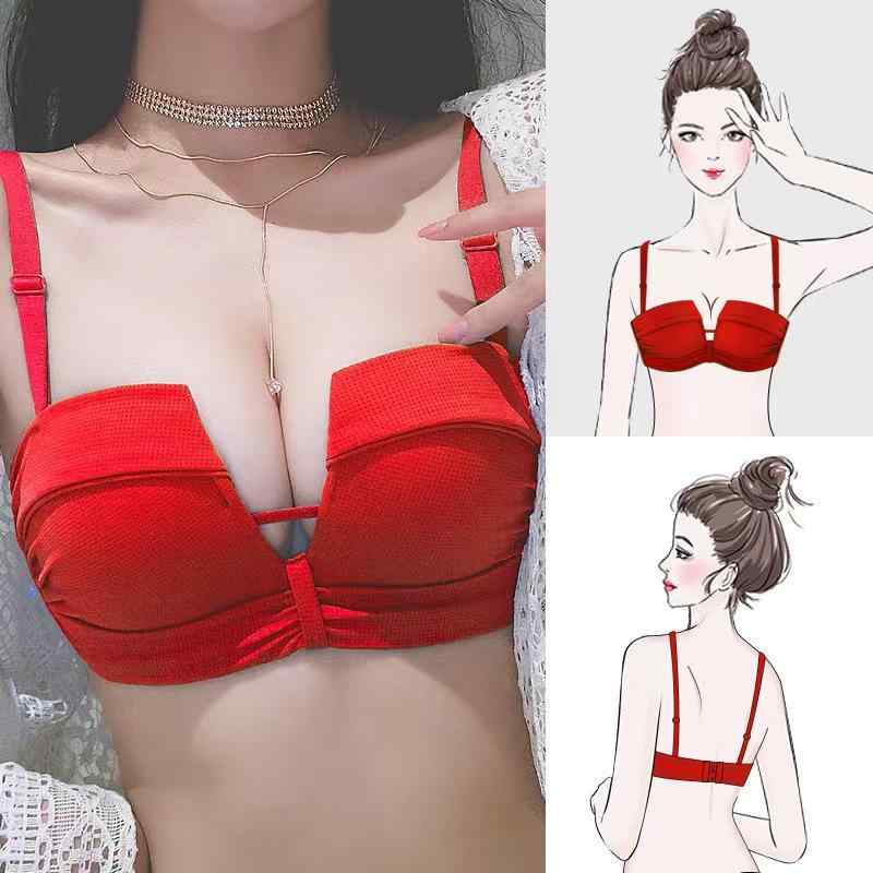 ブラジャー &amp; ショーツ レディース 上下セット 小胸 盛りブラ 谷間 ノンワイヤー ストラップレス ..