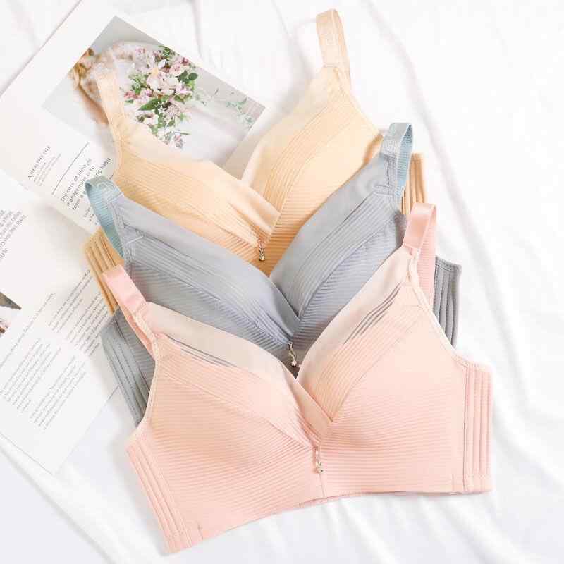 ブラジャー &amp; ショーツ レディース レース ノンワイヤー 3/4カップ 脇高 谷間メイク 無地 通気性 ..