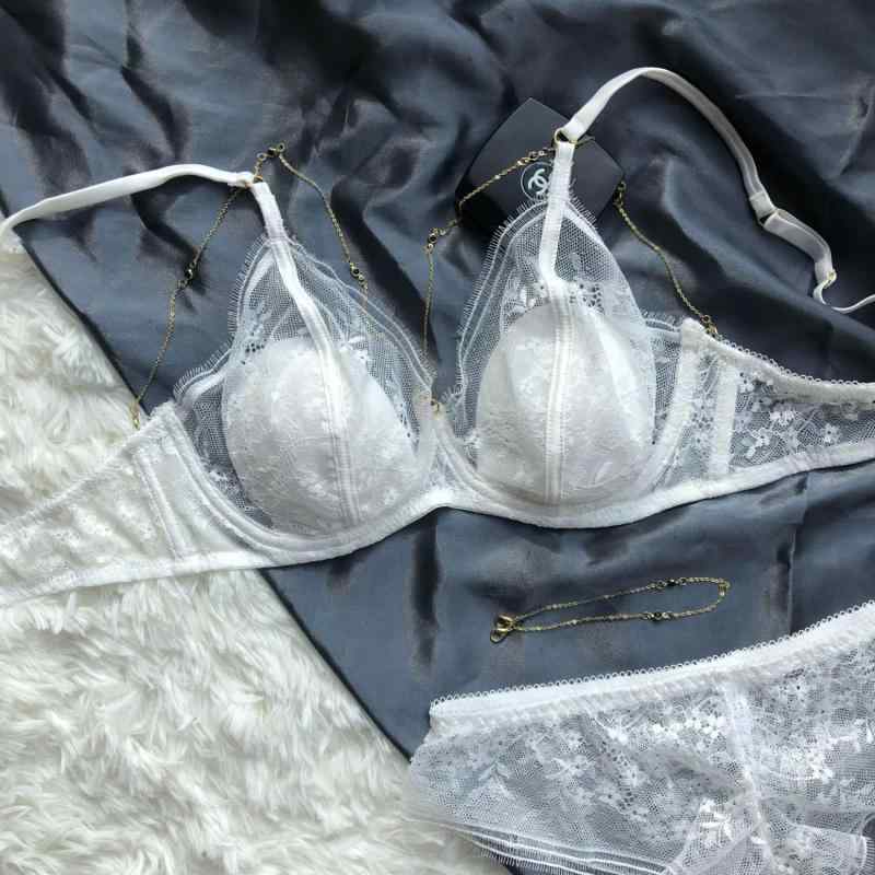 ブラジャー &amp; ショーツセット レディース 谷間メイク 盛りブラ レース 聚拢 薄手カップ 快適 美背 ..