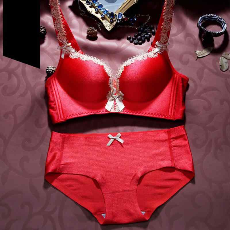 ブラジャー &amp; ショーツ レディース 深V 3/4カップ 脇高 谷間メイク 調整型 無痕 快適 寄せ上げ ラ..