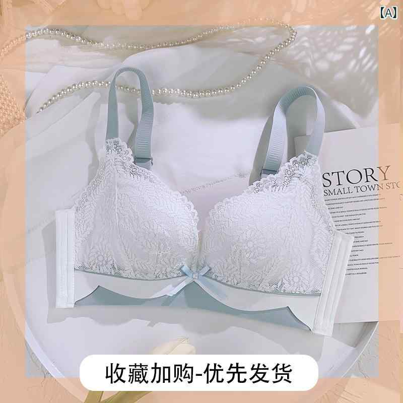 ブラジャー & ショーツ レディース 上下セット 寄せ上げ 小胸 無鋼線 レース 定番 3/4カップ バストアップ 谷間メイク 調整型 通気性 女性 下着 ポリエステル
