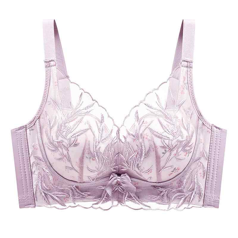 ブラジャー レディース 上下セット 脇高 谷間メイク 通気性 3/4カップ レース ノンワイヤー パッド ず..