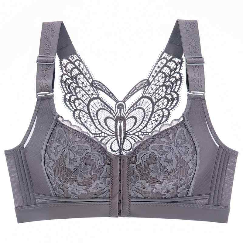 ブラジャー レディース 脇高 補正 無痕 シームレス 薄手 フルカップ 前開き ポリエステル 伸縮性 通気性 ベージュ ピンク系 レッド ブラック