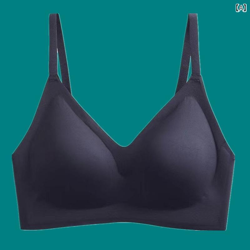 ブラジャー レディース 女性用 糖果色 スポブラ スポーツブラ 無縫製 無地 3/4カップ S M L XL 黒 ベージュ グリーン コーヒー パープル イエロー レッド shadowtail-10465631 シャドーテール サンプル画像2