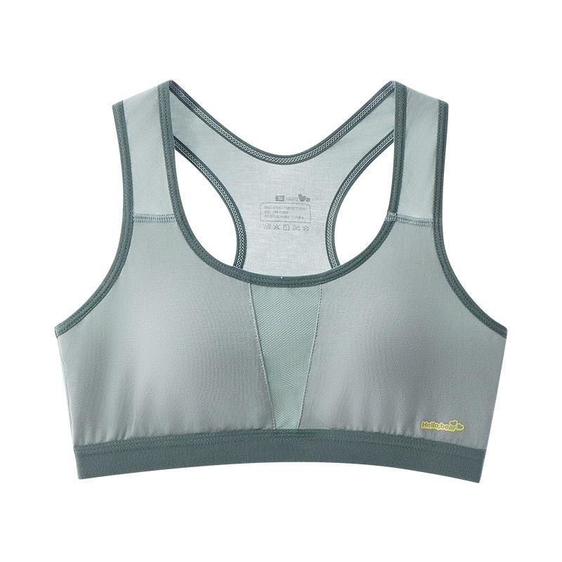 ブラジャー ガールズ ジュニア スポーツブラ スポブラ 背心式 ノンワイヤー コットン 通気性 吸汗 薄手 全罩杯 中学生 高校生 運動 普段使い 肌色 ホワイト グリーン