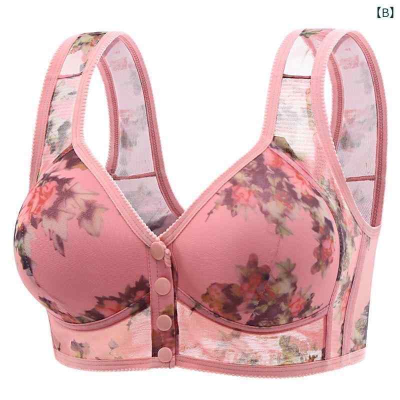 ブラジャー レディース ミセス 前開き ノンワイヤー 快適 通気性 レース 補正 薄手カップ 肌色