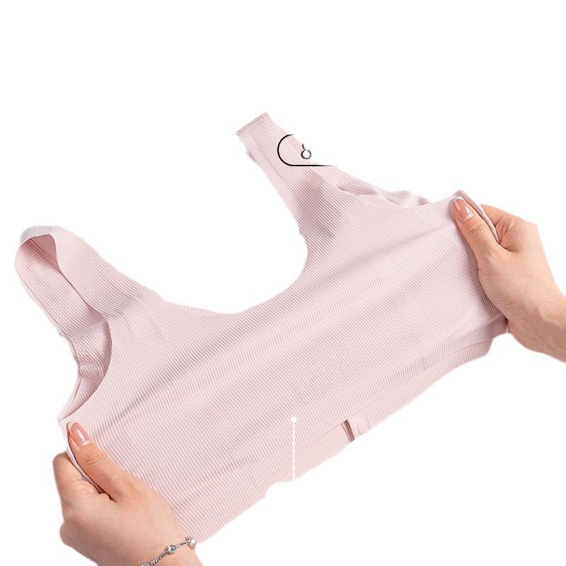 ブラジャー レディース 無縫製 モダール ノンワイヤー 薄手 フルカップ 前開き 肌に優しい リラックス 通気性 ピンク系 グレー系 グリーン