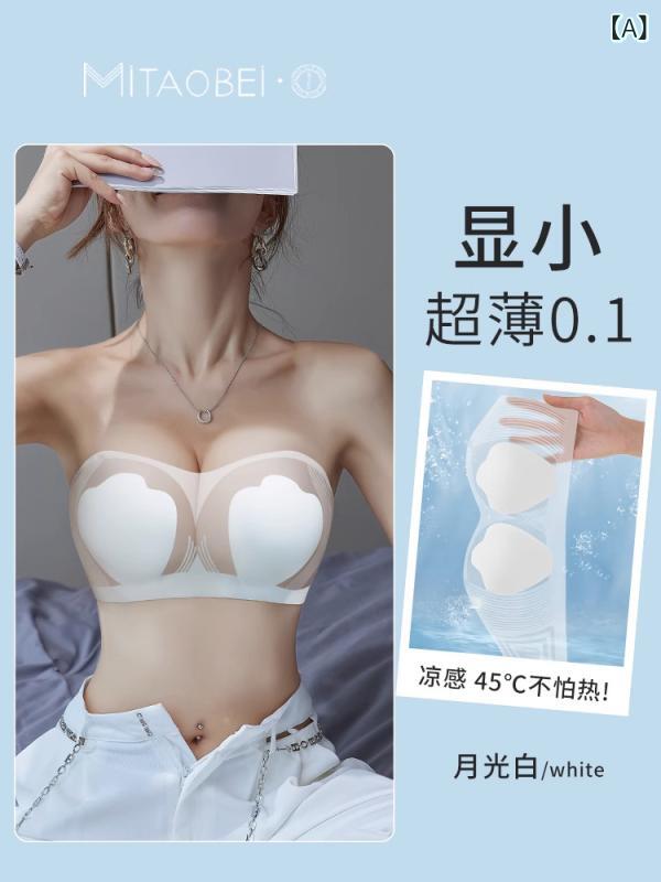 ブラジャー レディース 超薄型 ノンワイヤー 接触冷感 ずれにくい 大判サイズ 薄手 75ABC 80ABC 85ABC 90ABC ホワイト グリーン ブラッ..