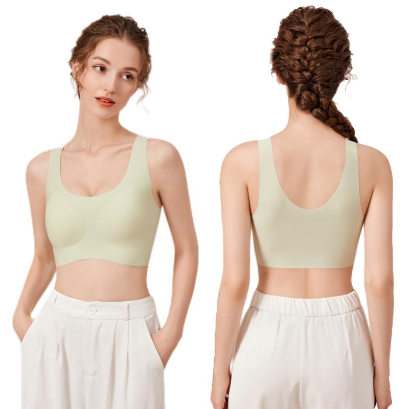 ブラジャー レディース ノンワイヤー スポーツブラ シームレス 薄手 揺れない ヨガ ランニング ナイト..