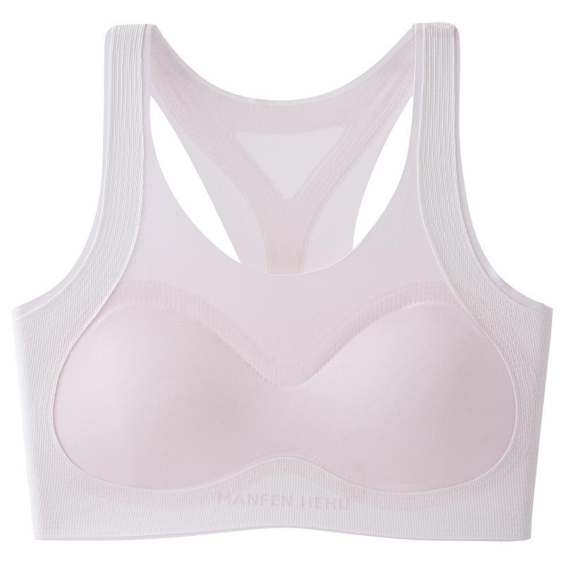 ブラジャー ジュニア レディース 薄型 通気性 抗菌 姿勢矯正 ノンワイヤー 全罩杯 一体型 肩紐調節可能 スポブラ 無地 シンプル M L XL XXL
