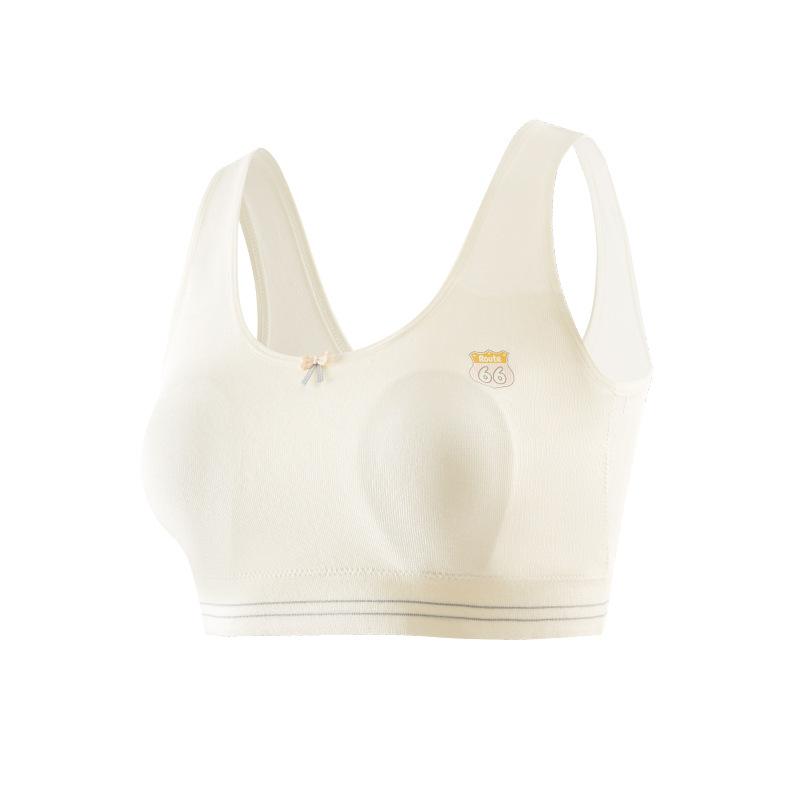 ブラジャー レディース ガールズ インナー ノンワイヤー 大サイズ スポブラ タイプ 薄型 通気性 吸湿 快適 シャンパン色 グレー グリーン ピンク系