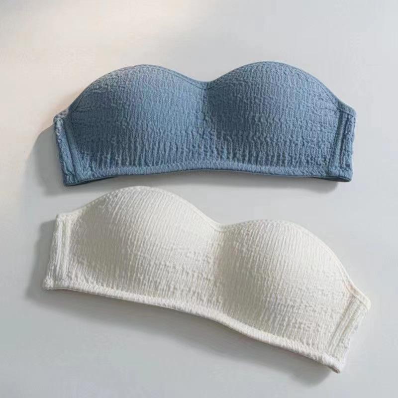 ブラジャー レディース 薄手 3/4カップ 纯色 ヌードブラ ストラップレス ずれにくい 肩紐付き 背中開き..