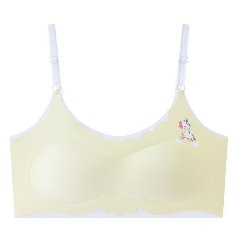 ブラジャー キッズ 女の子 子供用 スクールインナー ハーフトップ 接触冷感 吸湿速乾 ノンワイヤー 小学生 中学生 薄手 全罩杯 無地 ピンク系