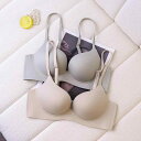 ブラジャー レディース 小胸 盛れる ノンワイヤー 3/4カップ 一体型 美背 上げ 無地 響かない ずれにくい リラックス 快適