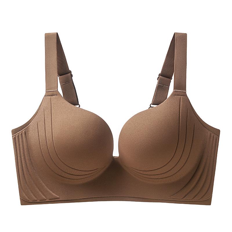 ブラジャー レディース 大きいサイズ 薄手 全罩杯 無痕 垂れ防止 脇高 補正 快適 インナー アンコラレッド ベージュ ブラック コーヒー