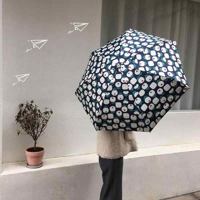 Umbrella - 傘 レディース 折りたたみ傘 ミニ傘 軽量 晴雨兼用 UVカット 日傘 雨傘 手動 コンパクト かわいい おしゃれ 撥水 ドット柄 ブルー系