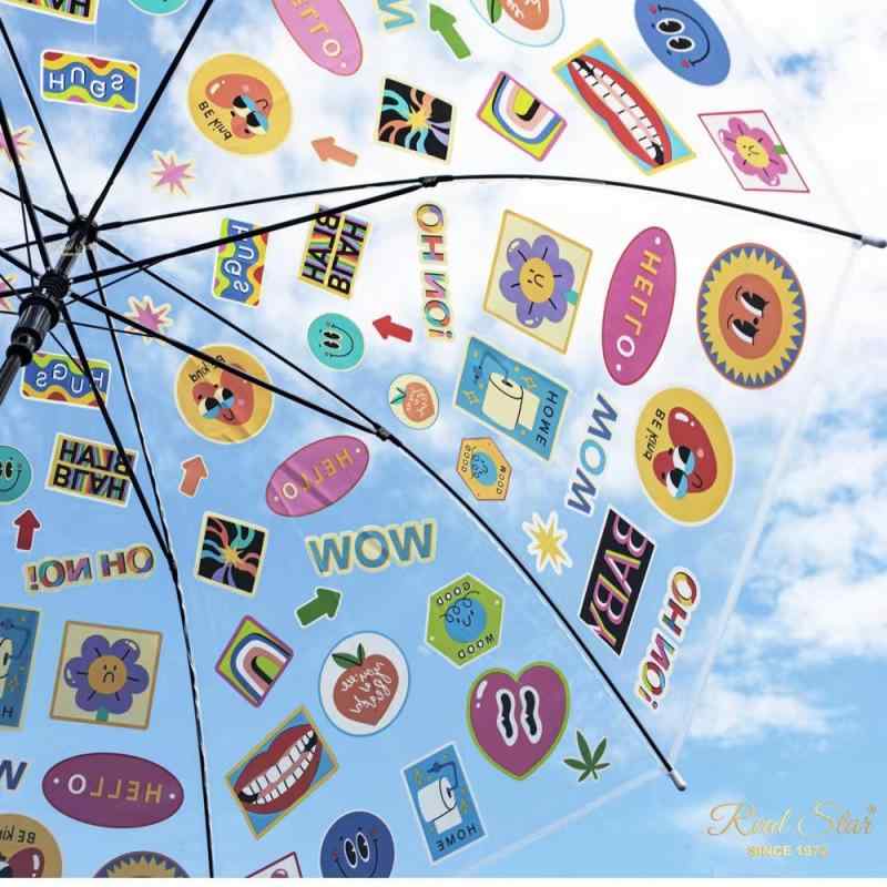 傘 レディース かわいい 高見え 大人 韓国風 グラフィック 長傘 透明 ビニール傘 学生 通学