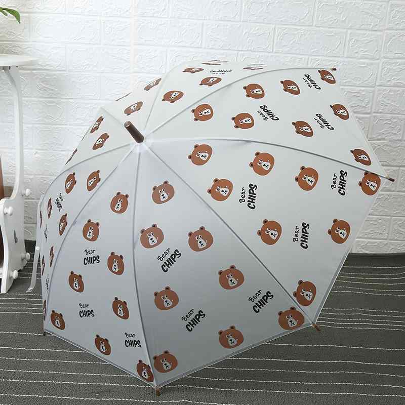 傘 レディース カートゥーン ベア 半透明 EVA素材 晴雨兼用傘 長傘 かわいい おしゃれ ホワイト ピンク..