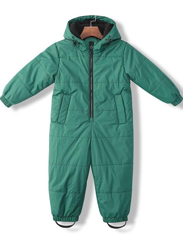 スキーウェア キッズ 子供用 防風 防水 保温 耐摩耗 スキーウェア 雪遊び 墨绿色 アウトドア