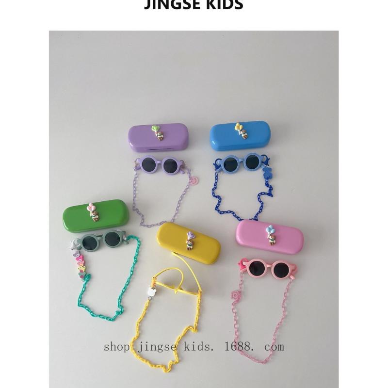 サングラス キッズ 子供用 偏光サングラス 紫外線UV400カット 柔らかいシリコンフレーム かわいい 眼鏡 チェーン付き ピンク系 グリーン ブルー イエロー パープル