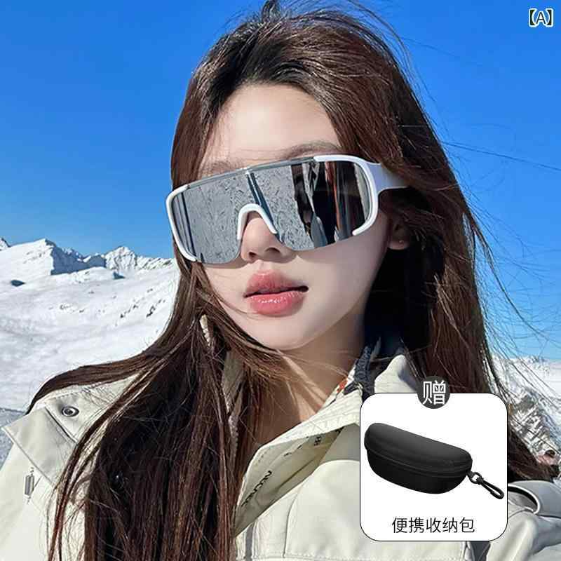 サングラス 登山用 男女兼用 紫外線対策 防風 防砂 アウトドア スポーツ 運転 ドライブ サイクリング 黒 白 シルバー グレー ブルー グリーン イエロー レッド 収納ケース付き