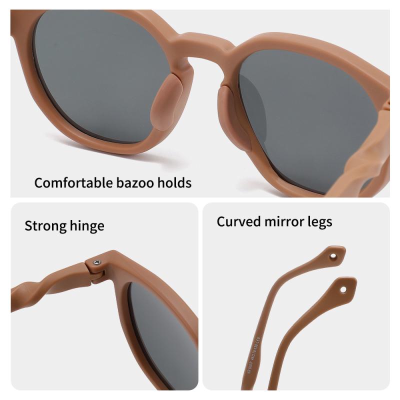 サングラス キッズ 子供用サングラス ファッション TPEE 偏光レンズ UV400 全6色 ピンク ブラック グレー オフホワイト パープル ブラウン 紫外線対策 アウトドア スポーツ ドライブ 旅行