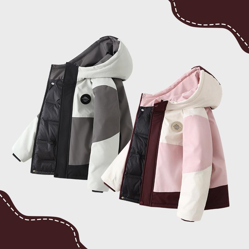 子供用ダウンジャケット スキーウェア 防寒着 アウトドア 防風 秋冬 中綿入り 3way ジャンパー アウタ..