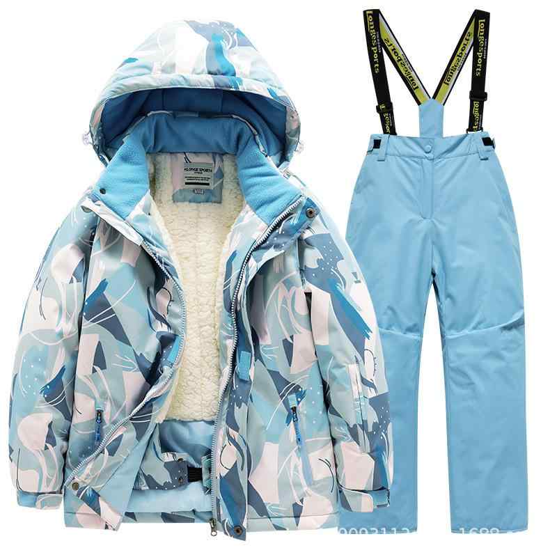 スキーウェア キッズ 子供用 スキーウェア上下セット 防水 防寒 ウェア セットアップ 男の子 女の子 中..