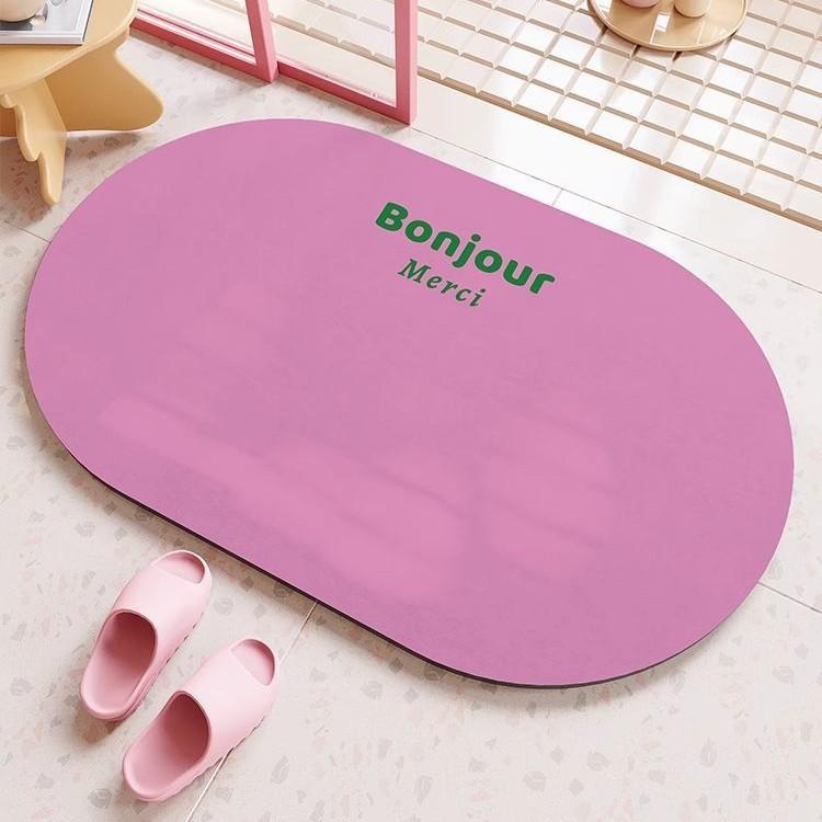 マット バスマット 珪藻土マット 浴室足ふきマット 吸水 速乾 滑り止め 汚れ防止 シンプル 韓国風 INS..