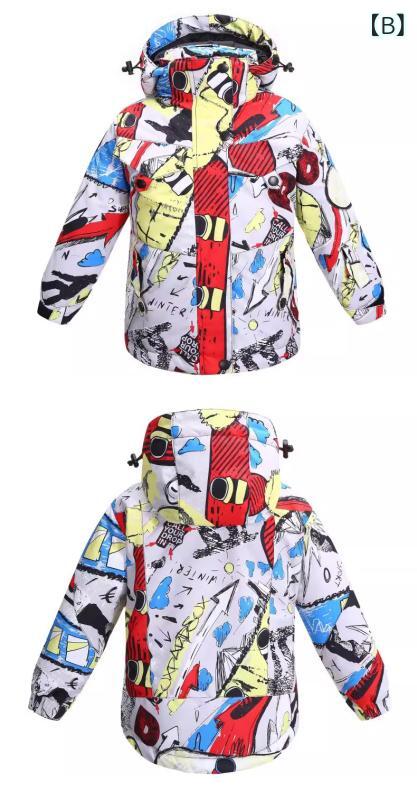 子供用スキーウェア ガールズ ボーイズ 防寒 防水 防風 アウター ジャケット パンツ 上下セット 雪遊び 氷上スポーツ アウトドア ウェア 100 110 120 130 140 150 3