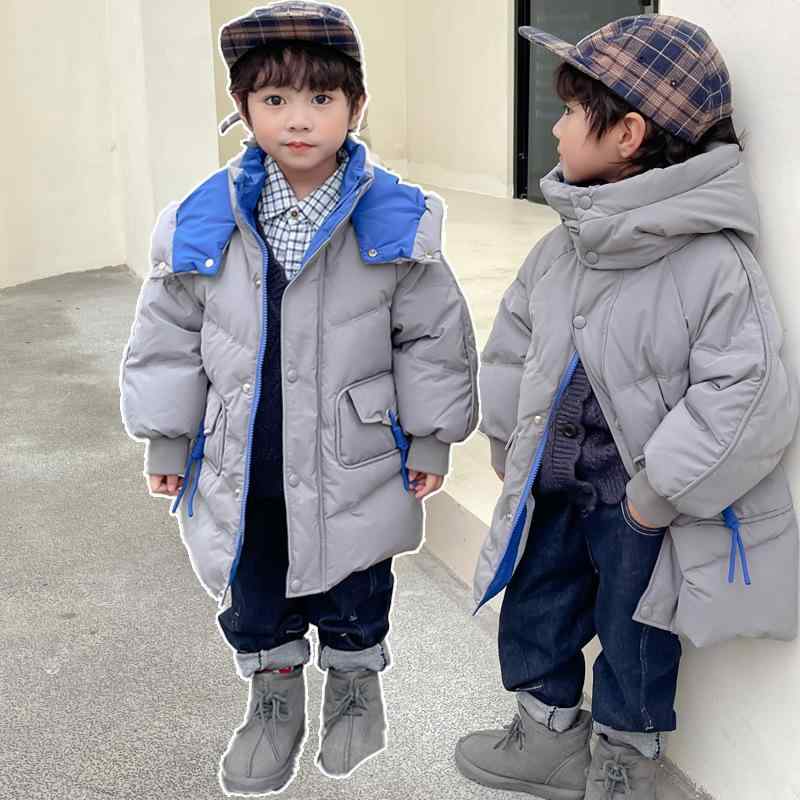 子供用ダウンジャケット キッズスキーウェア 冬用アウター 中綿入り あったか 90% 90 白ダックダウン ..