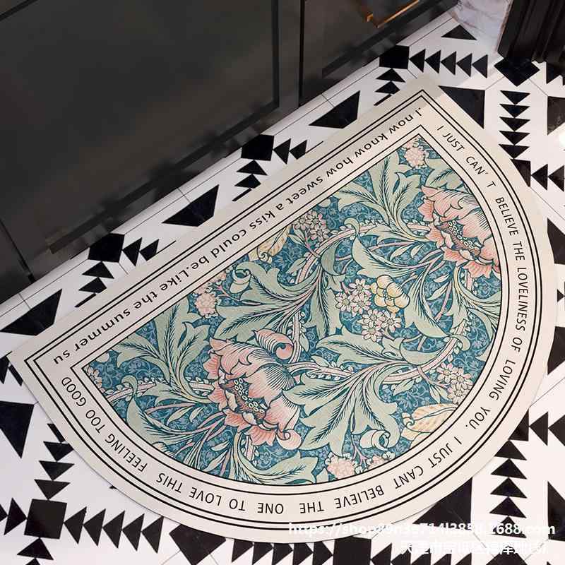 玄関マット レディース メンズ バスマット 珪藻土 吸水 速乾 滑り止め 花柄 植物柄 楕円形 アメリカン..