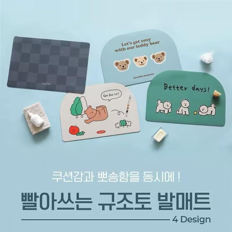 マット レディース バスマット 珪藻土マット 吸水 速乾 滑り止め 韓国風 かわいい 動物柄 バスルーム トイレ 玄関