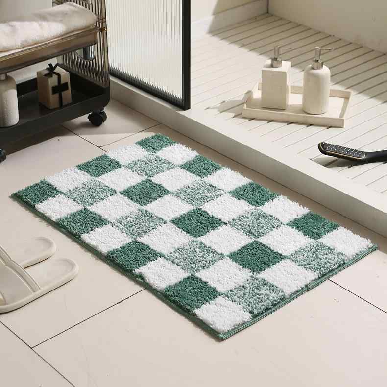 ラグ カーペット 絨毯 韓国風 クリーム色 ふわふわ 幾何学模様 ストライプ 格子柄 ポリエステル リビング ベッドルーム キッチン 浴室 バルコニー 40x60cm 50x80cm 60x90cm