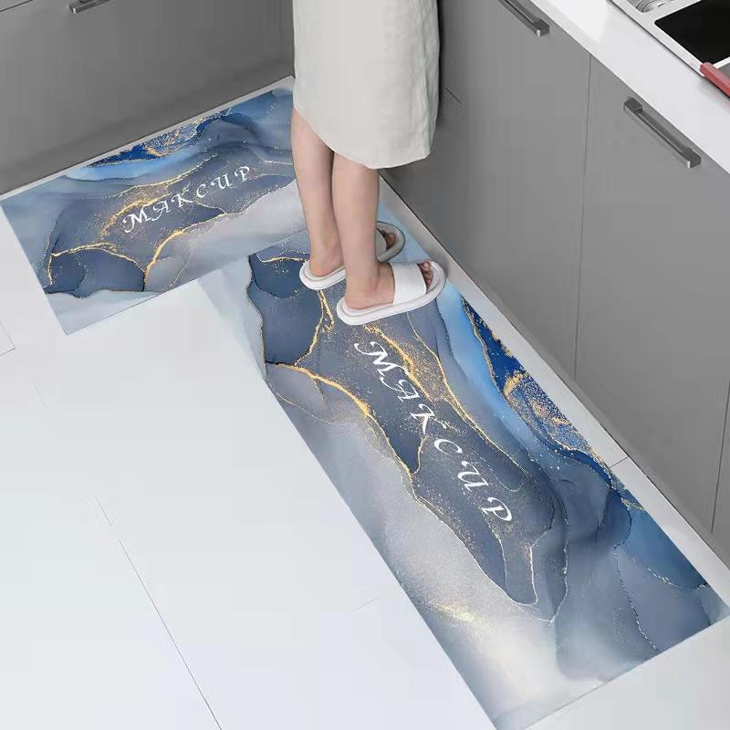 マット 北欧風 レザー調 洗える 玄関マット バスマット キッチンマット PVC 幾何学模様 花柄 滑り止め..