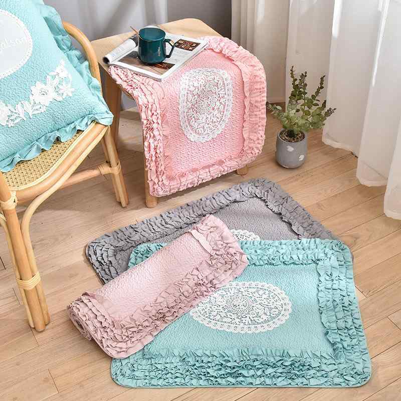 玄関マット 純綿 北欧風 バスマット 滑り止め 吸水 ドアマット ベッドサイド 踏み心地良い ピンク系 グリーン系 グレー