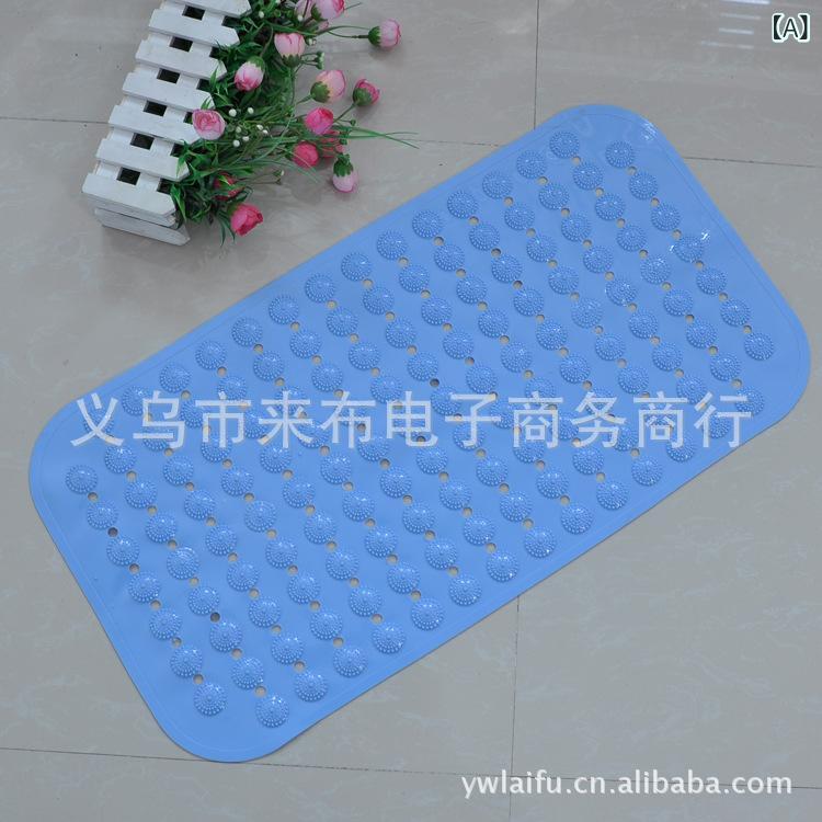 バスマット 浴室用 滑り止め マッサージ機能付き 無地 速乾 転倒防止 PVC製 長方形 ライトブルー ライトパープル