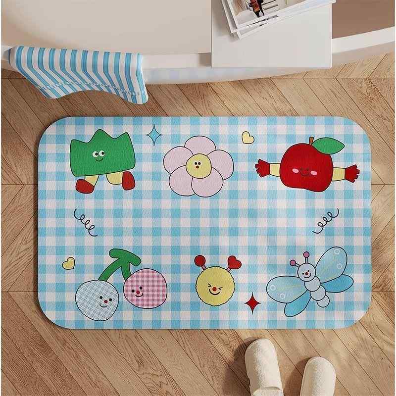 マット レディース バスマット 珪藻土 吸水 速乾 韓国風 かわいい 浴室 トイレ 洗面所 滑り止め 幾何学模様 アニマル柄