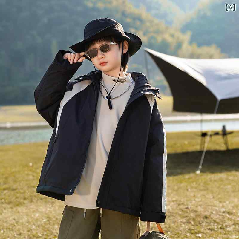 ジャケット キッズ 男の子 90 白ダックダウン 中綿入り 防水 防風 アウター 秋冬 ブラック