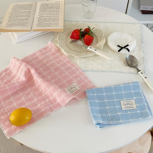 ランチョンマット キッチンファブリック 綿 花柄 提花 アイボリー ブルー ピンク 韓国風(3.0)