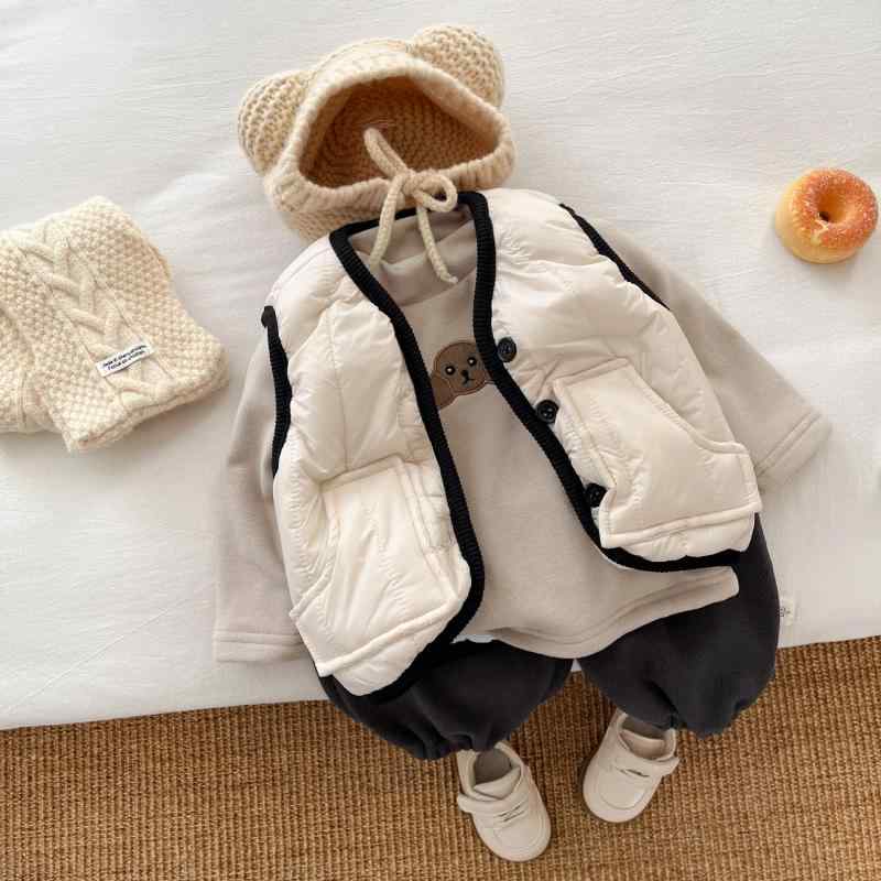 ベビー服 中綿入りベスト 男女兼用 アウター 冬物 乳幼児 幼児 男の子 女の子 厚手 防寒着 あったかチョッキ 73 80 90 100 110
