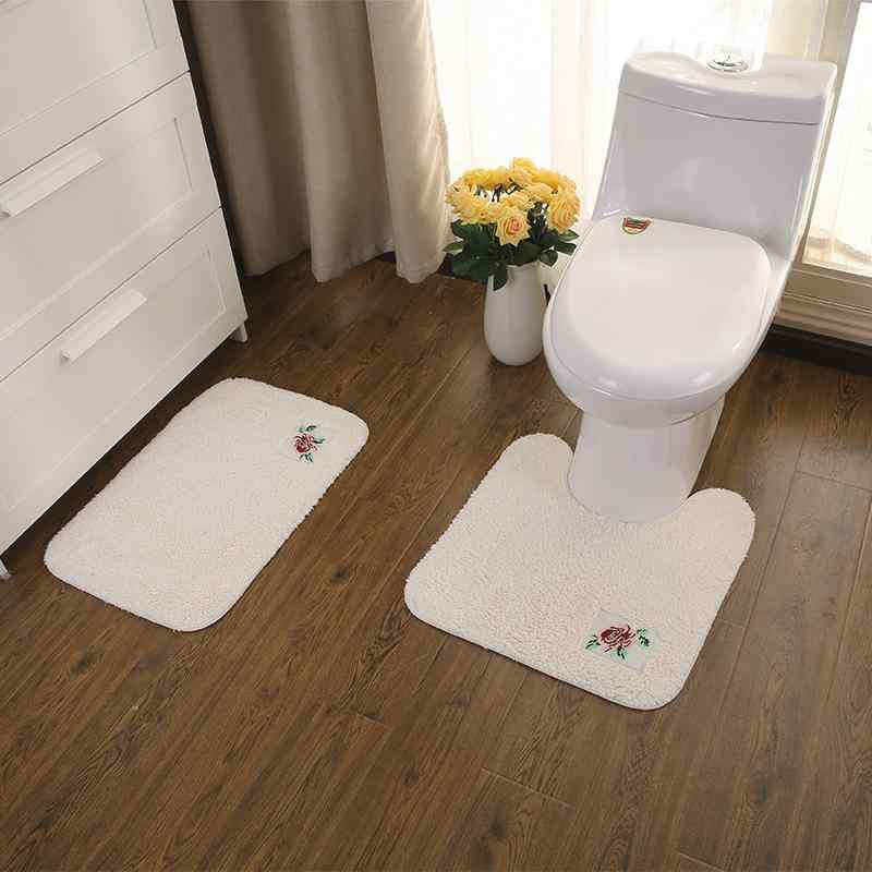 Mats - トイレマット コットン 浴室マット バスマット 玄関マット 貼布 刺繍 U型 長方形 無地 50*50 40cm*60cm 50*70 60*90 50*120