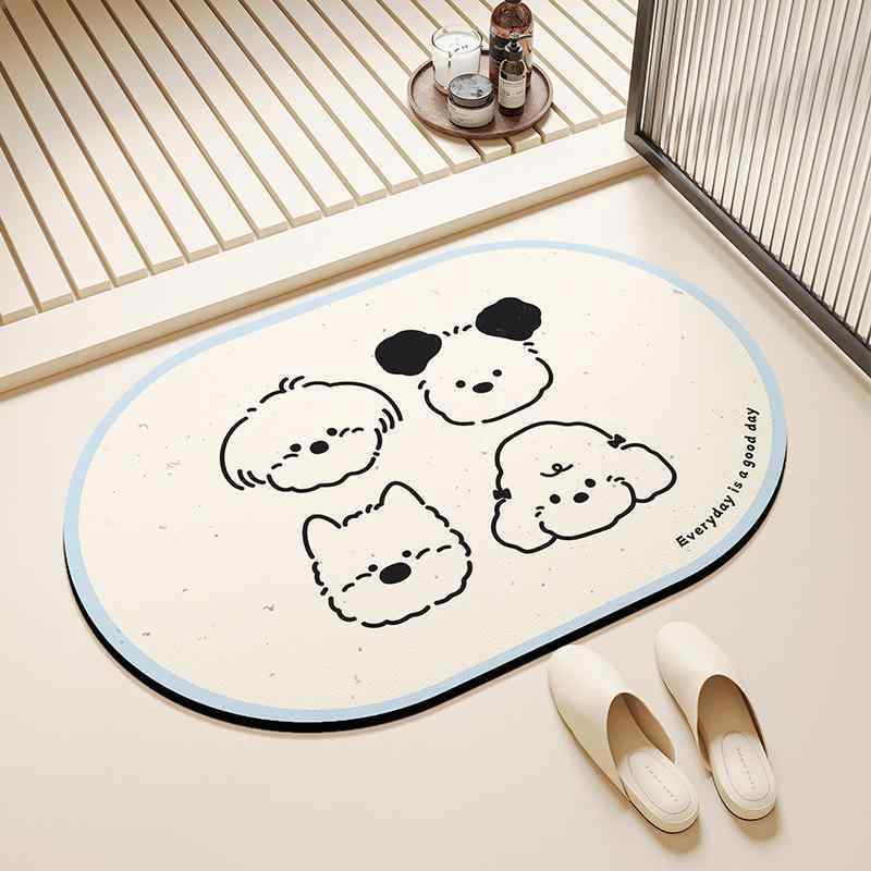 マット かわいい 吸水 速乾 珪藻土 バスマット トイレマット 防滑 泥落とし カット可能 浴室マット 家庭用 ドッグ 猫