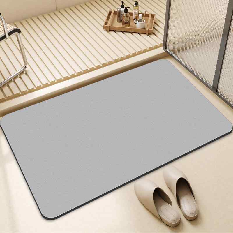 Mats - マット レディース メンズ 珪藻土 バスマット 速乾 吸水 滑り止め ポリエステル 繊維 シンプル モダン 40 60cm 50 80cm 60 90cm 80 120cm 長方形 楕円形 深灰 浅灰 灰青 ピンク 緑 青 紫