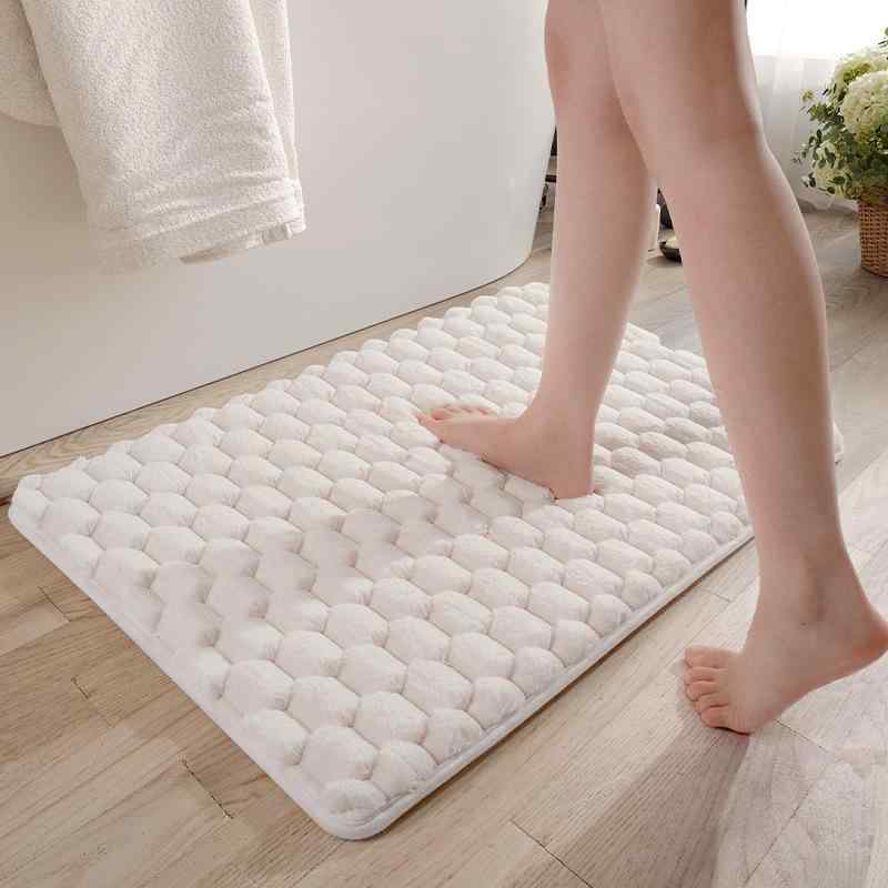 バスマット 吸水 速乾 厚手 浴室マット 玄関マット トイレマット ポリエステル 40x60cm 50x80cm 60x90cm 無地 シンプル かわいい 白 グレー 黒 茶色 ピンク系